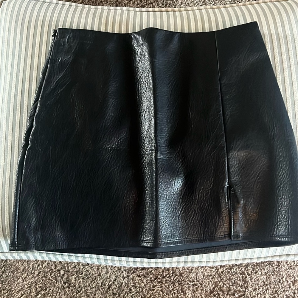 Old Navy Black Leather Skirt
